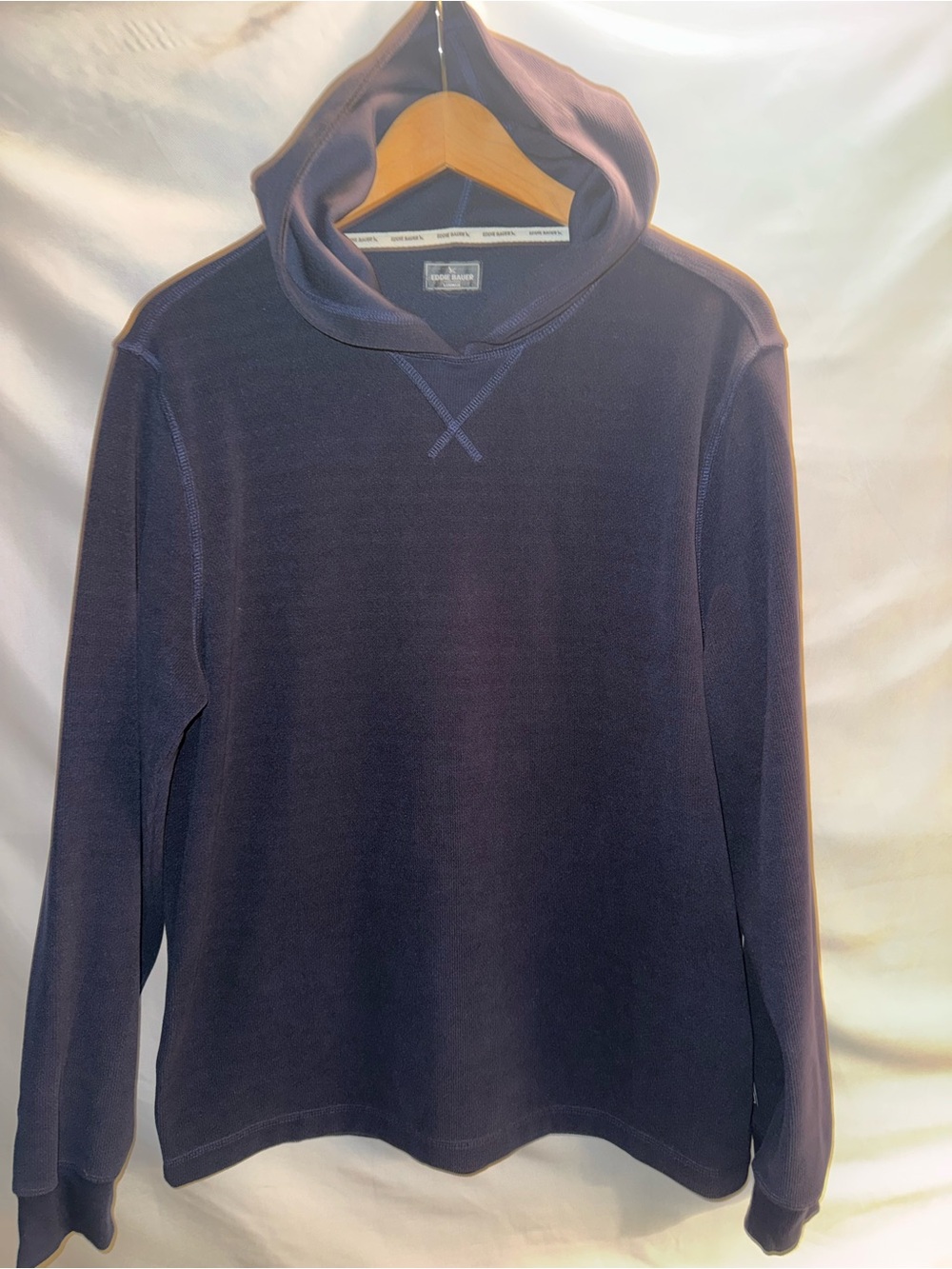 Eddie Bauer Navy Blue Hooded Pullover SZ M